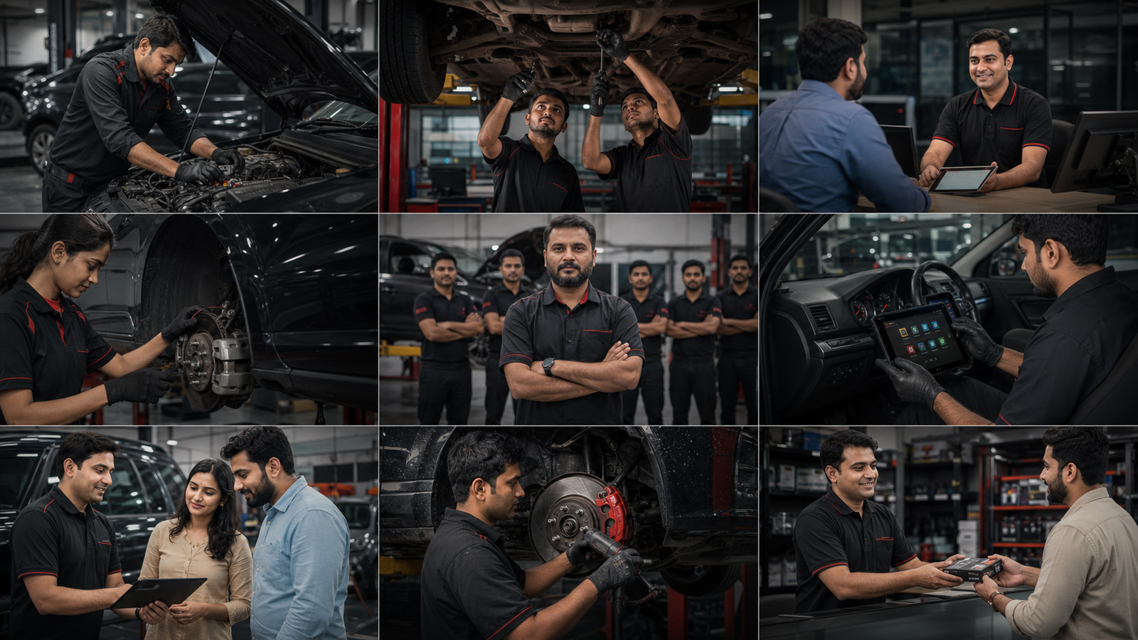 Karnal Motors Indian automotive team and workshop service work